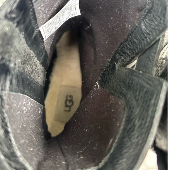 Uggs Potrero Waterproof Leather Boot Women's Size 8 EU 39 Black Wedge - Picture 11 of 11